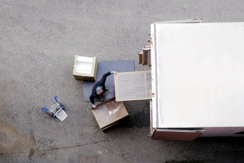 Household items prepared for a local removals van