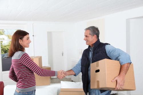 Moving crew coordinating access for a London office relocation
