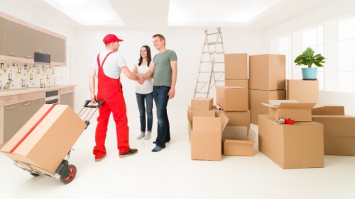 Local removal van used for transporting boxes and furniture across London