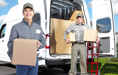 Packed office boxes ready for relocation in Houseremovalslondon