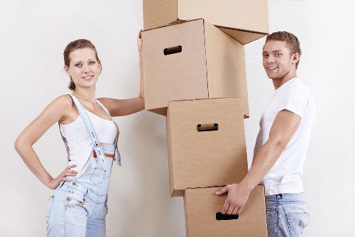 Professional movers handling a flat move in London