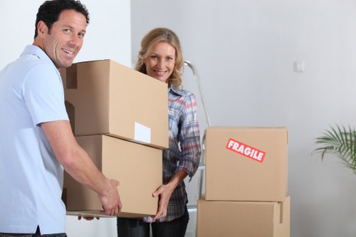 Household items being loaded carefully by professional movers in London